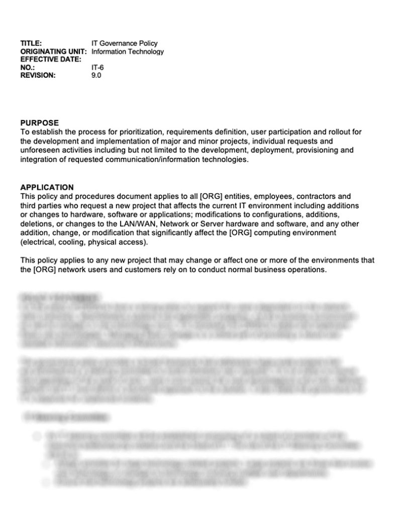 NOREX IT Governance Policy Template